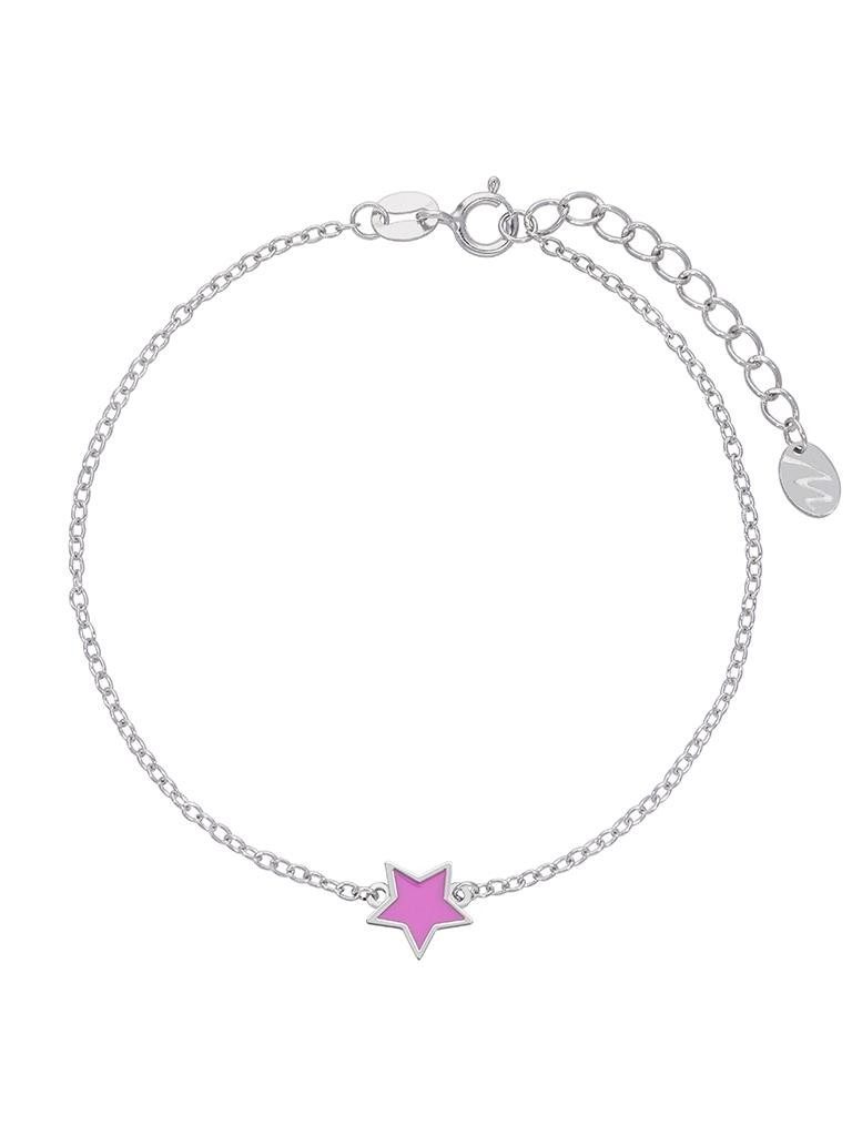 PULSERA MAREA PLATA CON ESTRELLA ESMALTADA