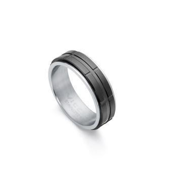 ANILLO VICEROY HOMBRE ACERO IP NEGRO