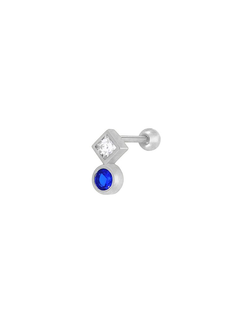 PIERCING MAREA PLATA DE LEY MUJER ROMBO CIRC/CIRCULO AZUL