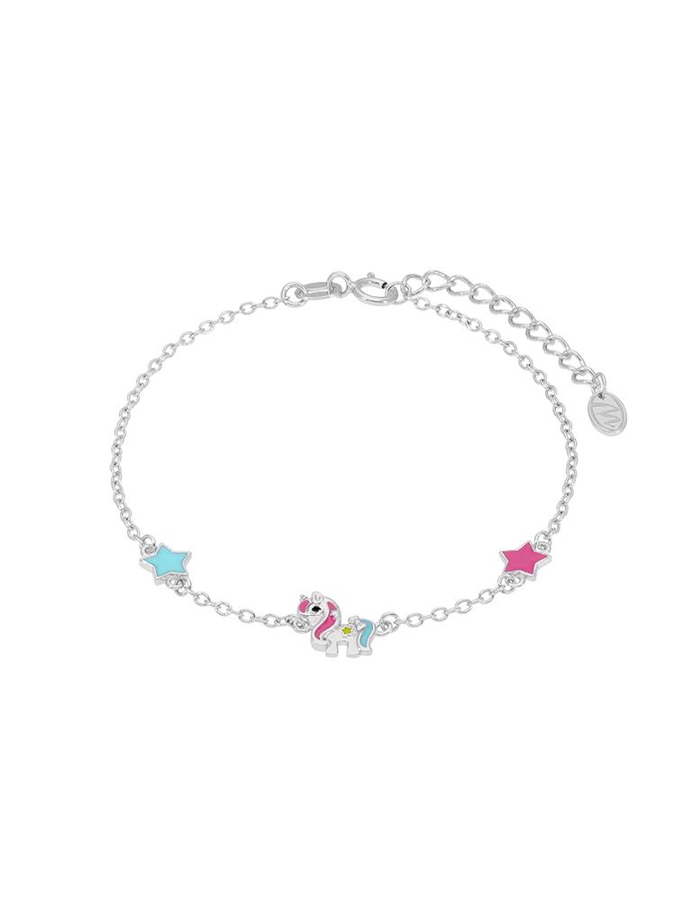 PULSERA MAREA PLATA DE LEY GIRLS UNICORNIO/ESTRELLAS ESMARTE MULTICOLOR