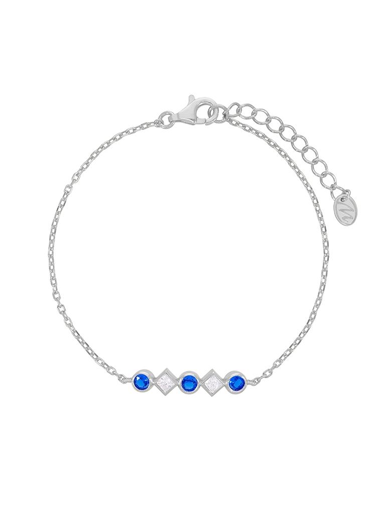 PULSERA MAREA PLATA DE LEY MUJER ROMBO CIRC/CIRCULO AZUL