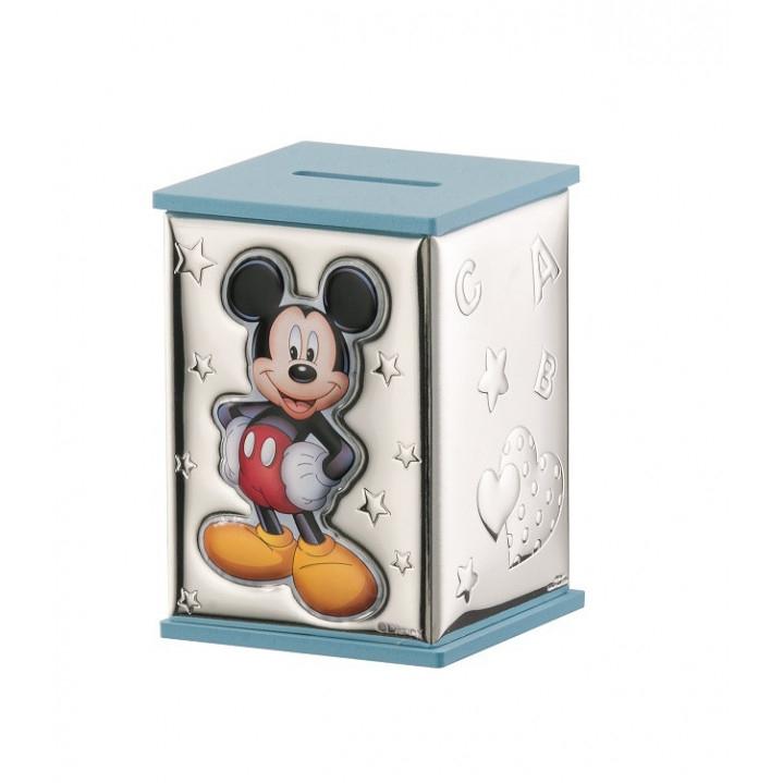 HUCHA PLATA BILAMINADA MICKEY MOUSE AZUL