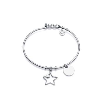 PULSERA VICEROY ACERO REDONDA COLGANTES ESTRELLA Y PLACA MUJER