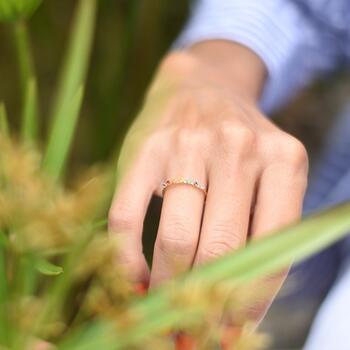 ANILLO LECARRÉ ORO 18K MULTICOLOR TOPACIOS