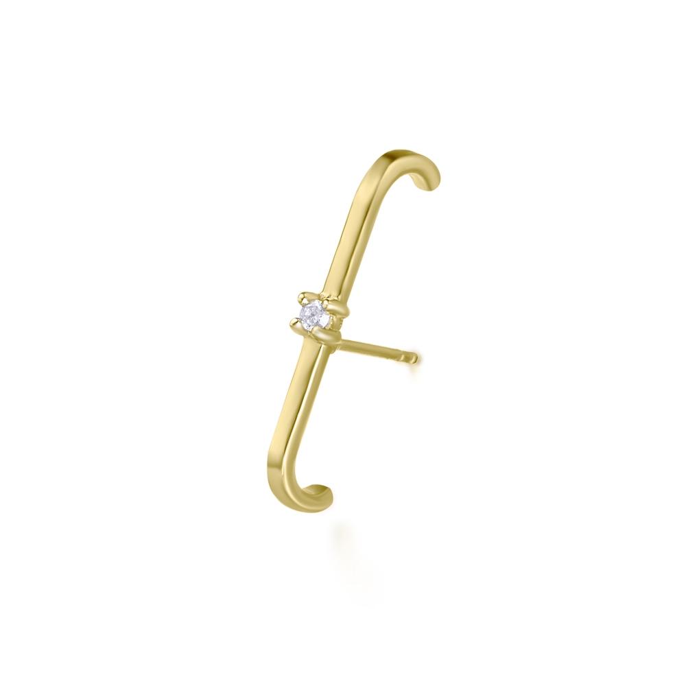 PENDIENTE LECARRE EARCUFF BARRA 18K 0,02CT