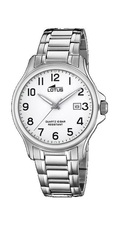 RELOJ LOTUS ACERO HOMBRE ESF.BLANCO BASICO NUMERO 100M