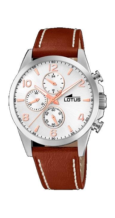 RELOJ LOTUS HOMBRE CRONO ACERO DIGITOS ROSE CORREA PIEL MARRON