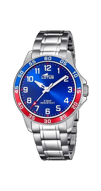 RELOJ LOTUS NIÑO ARMYS Y ESFERA AZUL DETALLES ROJOS