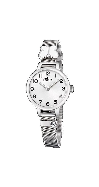 RELOJ LOTUS NIÑA ACERO ESF PLATA MARIPOSA BL MALLA MILANESA