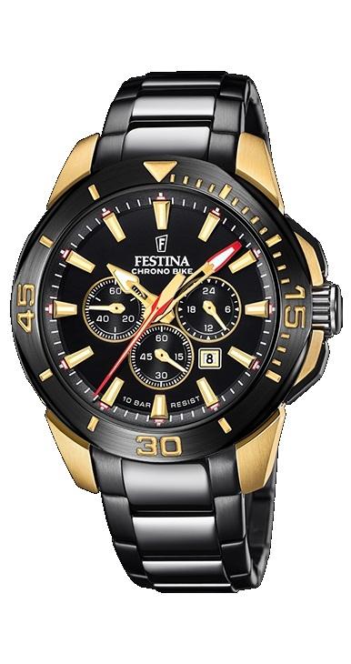 RELOJ FESTINA HOMBRE CRONO ACERO ESF.NEGRO