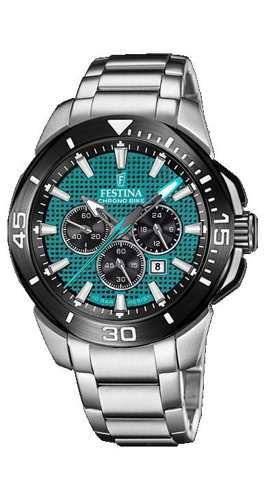 RELOJ FESTINA CRONO ACERO HOMBRE ESF.TURQUESA