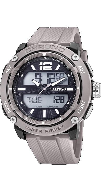 RELOJ CALYPSO HOMBRE ANADIGITAL CORREA CAUCHO GRIS