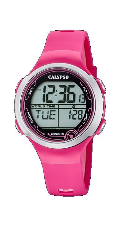 RELOJ CALYPSO MUJER DIGITAL CORREA CAUCHO FUSHIA