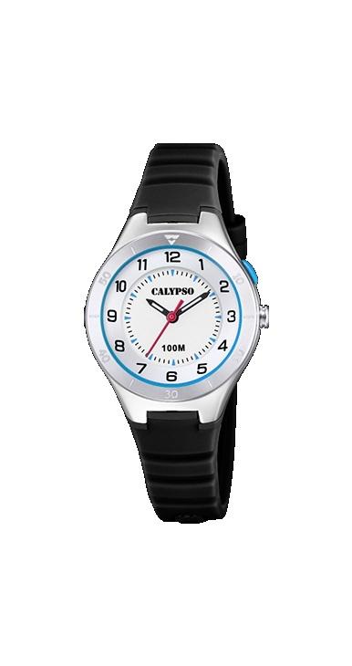 RELOJ CALYPSO NIÑO ACERO CORREA CAUCHO Y ESFERA BLANCA