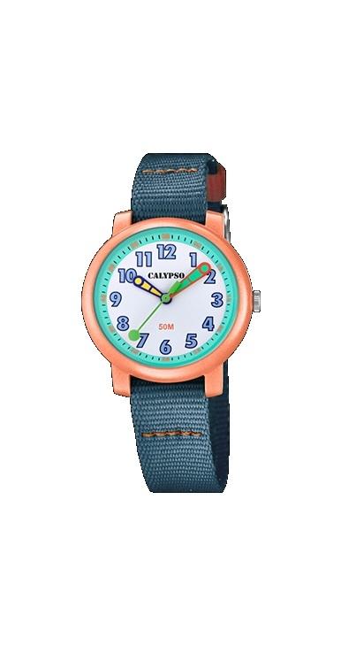 RELOJ CALYPSO NIÑO ANALOGICO CORREA TELA VERDE CAJA NARANJA ESF BL