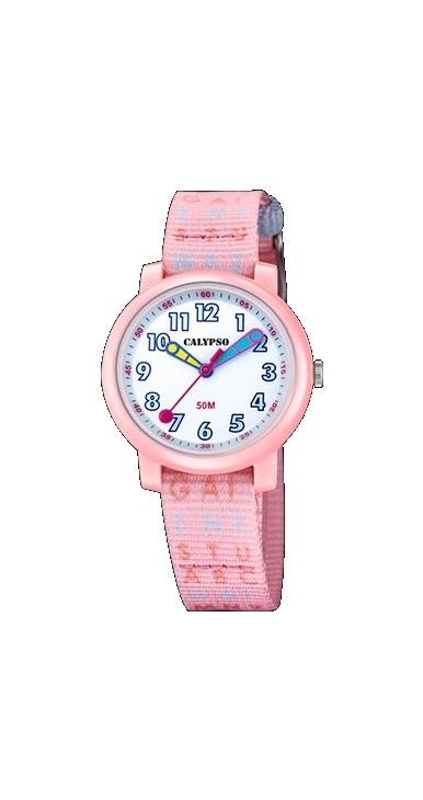 RELOJ CALYPSO NIÑA ANALOGICO CORREA TELA ROSA ESF BL DIGITOS COLORES