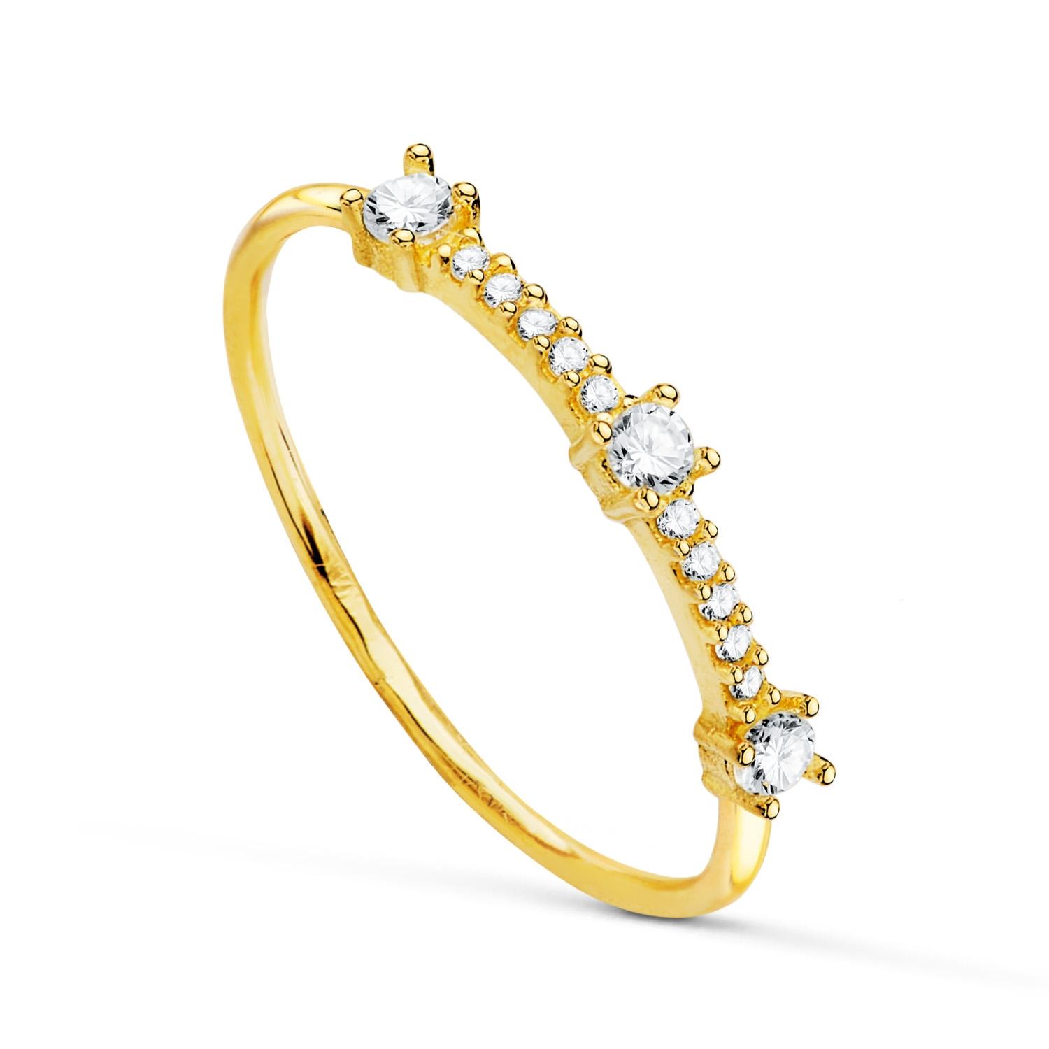 ANILLO ORO 18K GARRAS CIRCONITAS