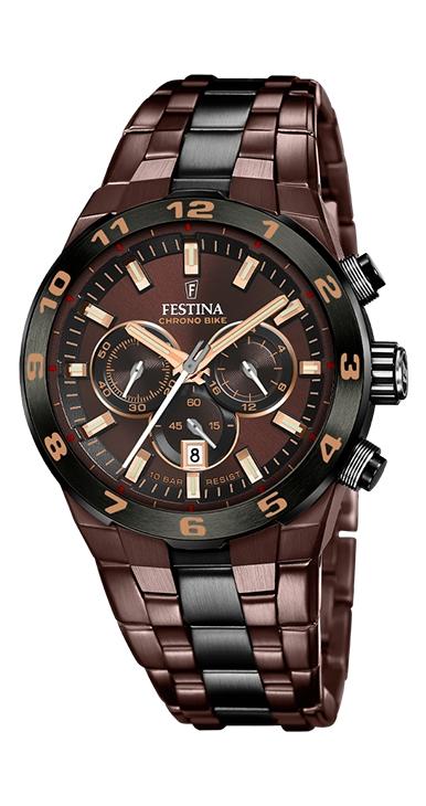 RELOJ FESTINA CRONOBIKE ACERO HOMBRE IP MARRON/NEGRO