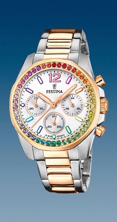 RELOJ FESTINA CRONO MUJER BICOLOR ESF BL BISEL MULTICOLOR