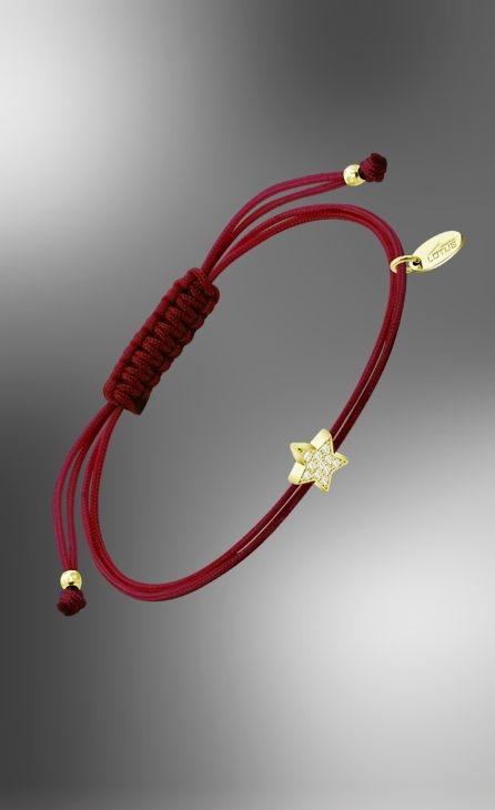 PULSERA LOTUS PLATA DE LEY MUJER HILO ROJO ESTRELLA DORADA CIRC