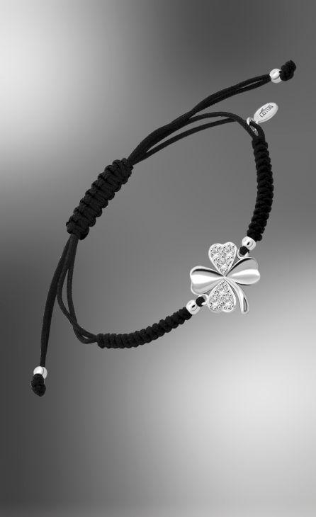 PULSERA LOTUS PLATA DE LEY MUJER TREBOL HILO