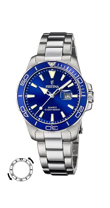 RELOJ FESTINA MUJER ACERO ESFERA Y BISEL AZUL