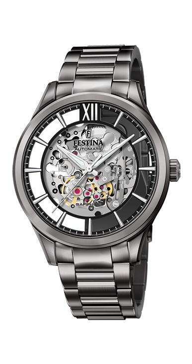 RELOJ FESTINA HOMBRE ACERO AUTOMATICO CRISTAL ZAFIRO IP NEGRO