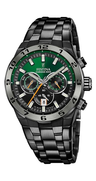 RELOJ FESTINA CRONOBIKE ACERO HOMBRE IP NEGRO,ESF NEGRO/VERDE