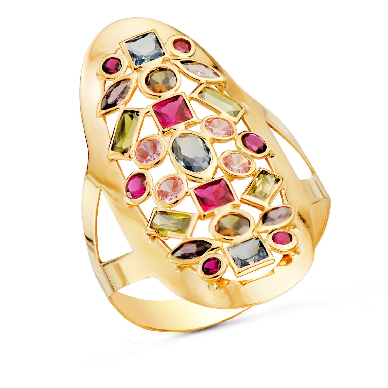 ANILLO ORO 18K LANZADERA CIRCONITAS COLORES