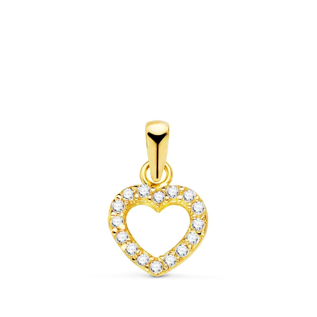 COLGANTE ORO 18K CORAZON CIRCONITAS