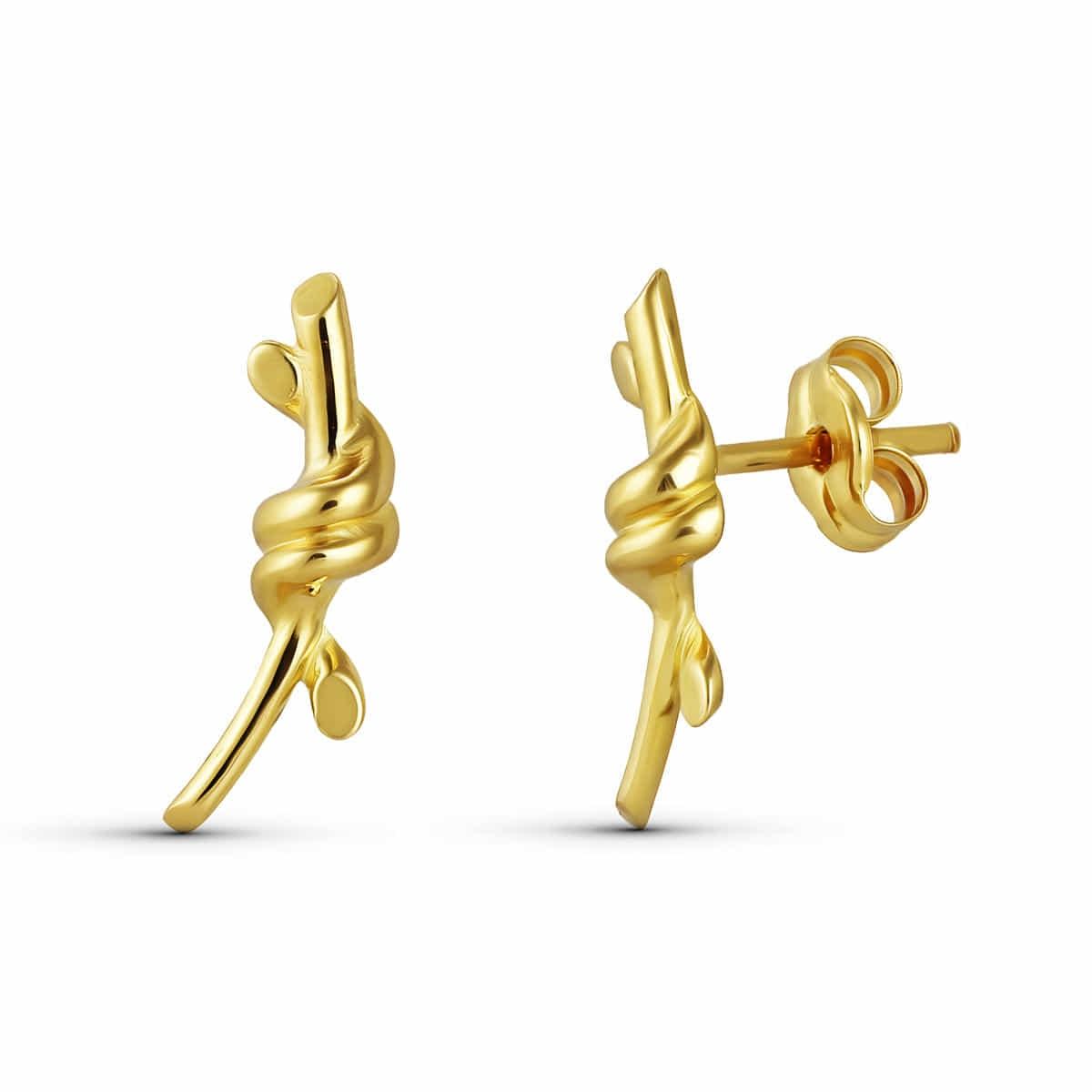 PENDIENTES ORO 18K NUDO 15X4,5MM