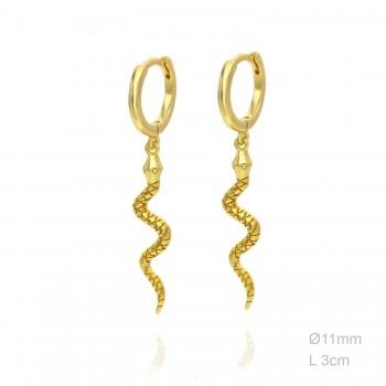 PENDIENTES NSP PLATA 1º LEY DORADO ARO SERPIENTE