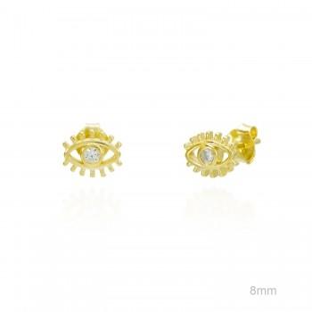 PENDIENTES NSP PLATA 1º LEY DORADO PRESION OJO CIRC