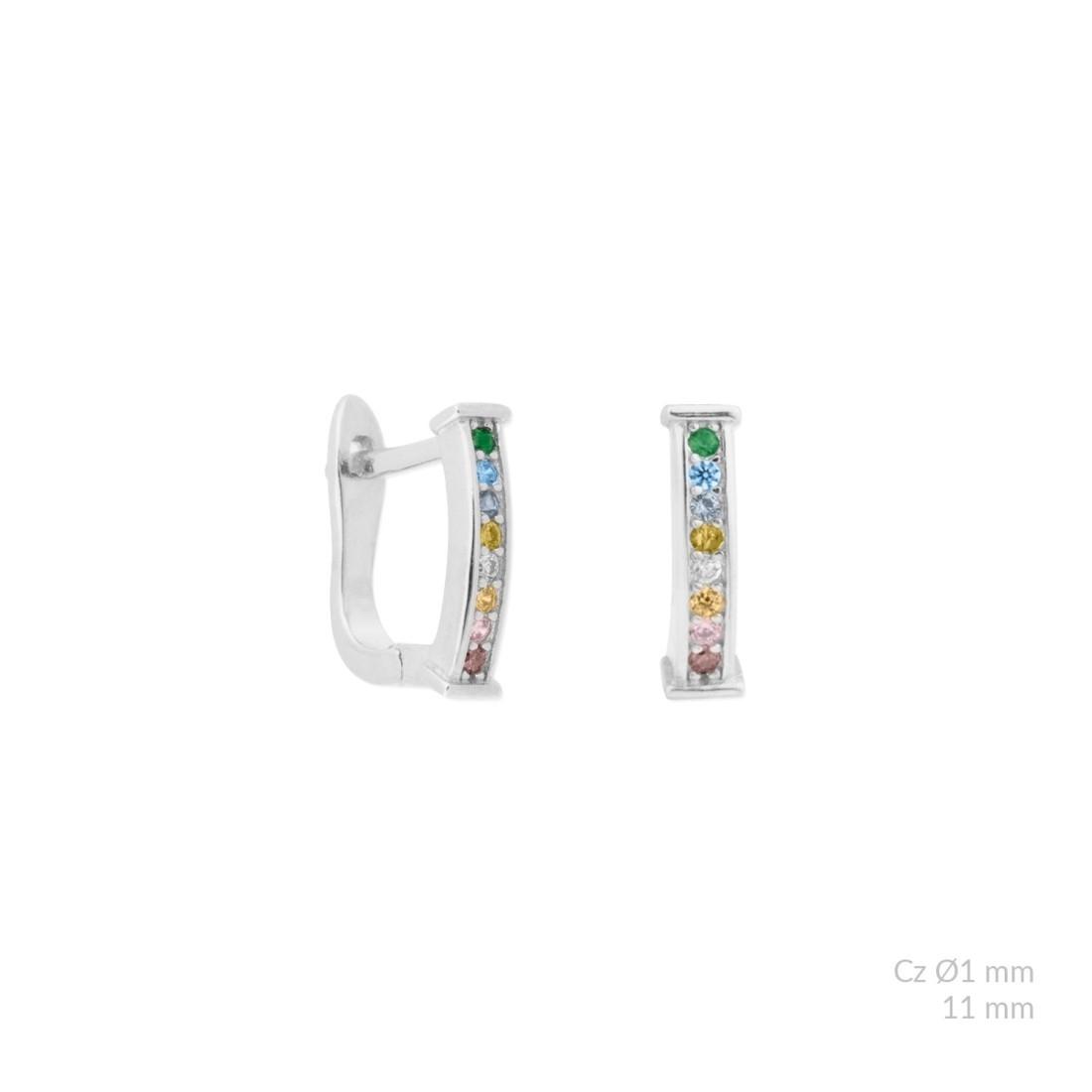 PENDIENTES NSP PLATA 1º LEY CATALAN CIRCONITAS COLORES