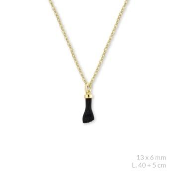 COLLAR NSP PLATA 1º LEY DORADO MANO NEGRO