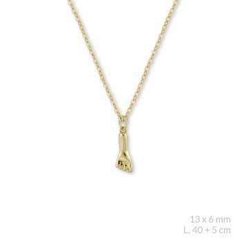 COLLAR NSP PLATA 1º LEY DORADO MANO