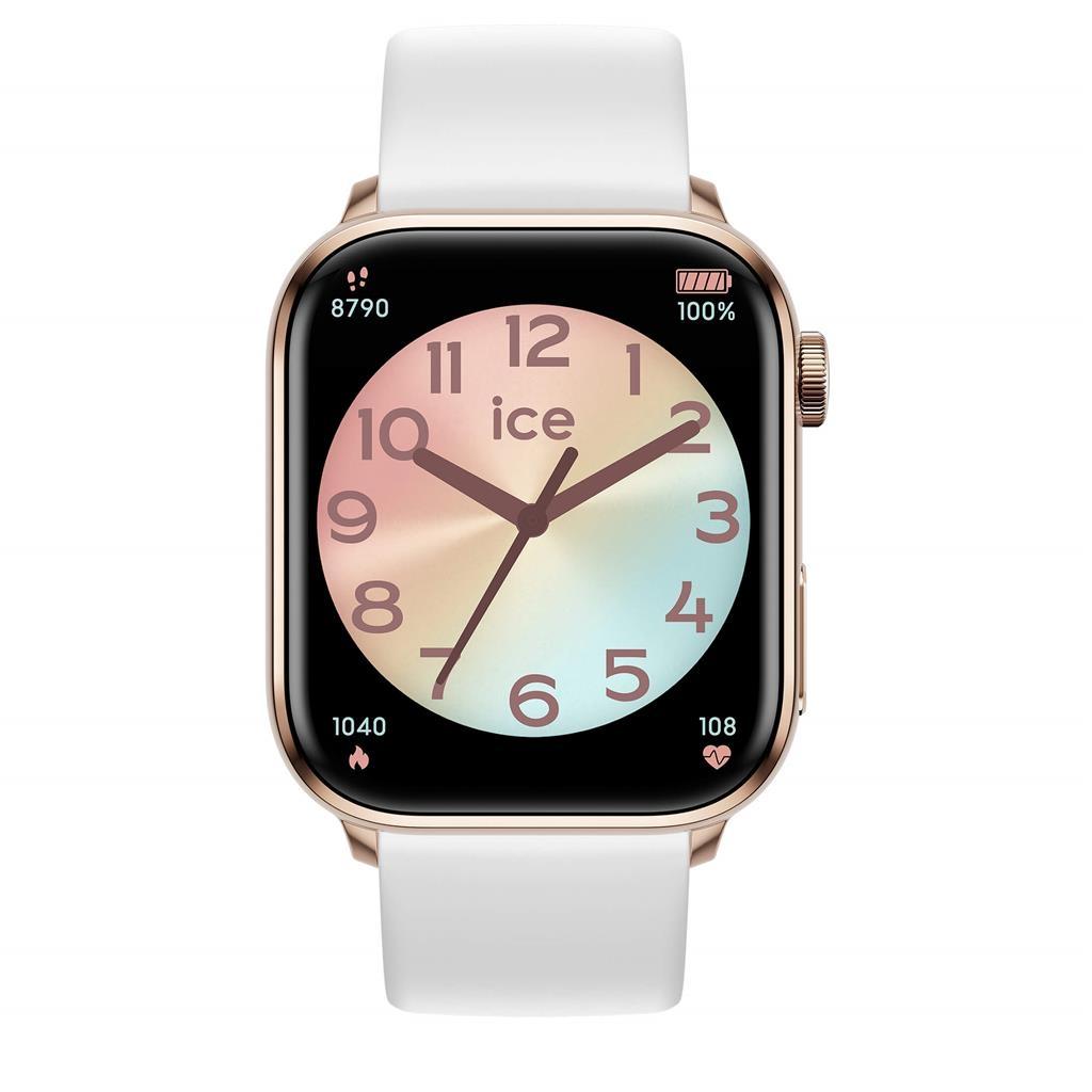 RELOJ SMART ICE WATCH MUJER CAUCHO BLANCO CUADRADO