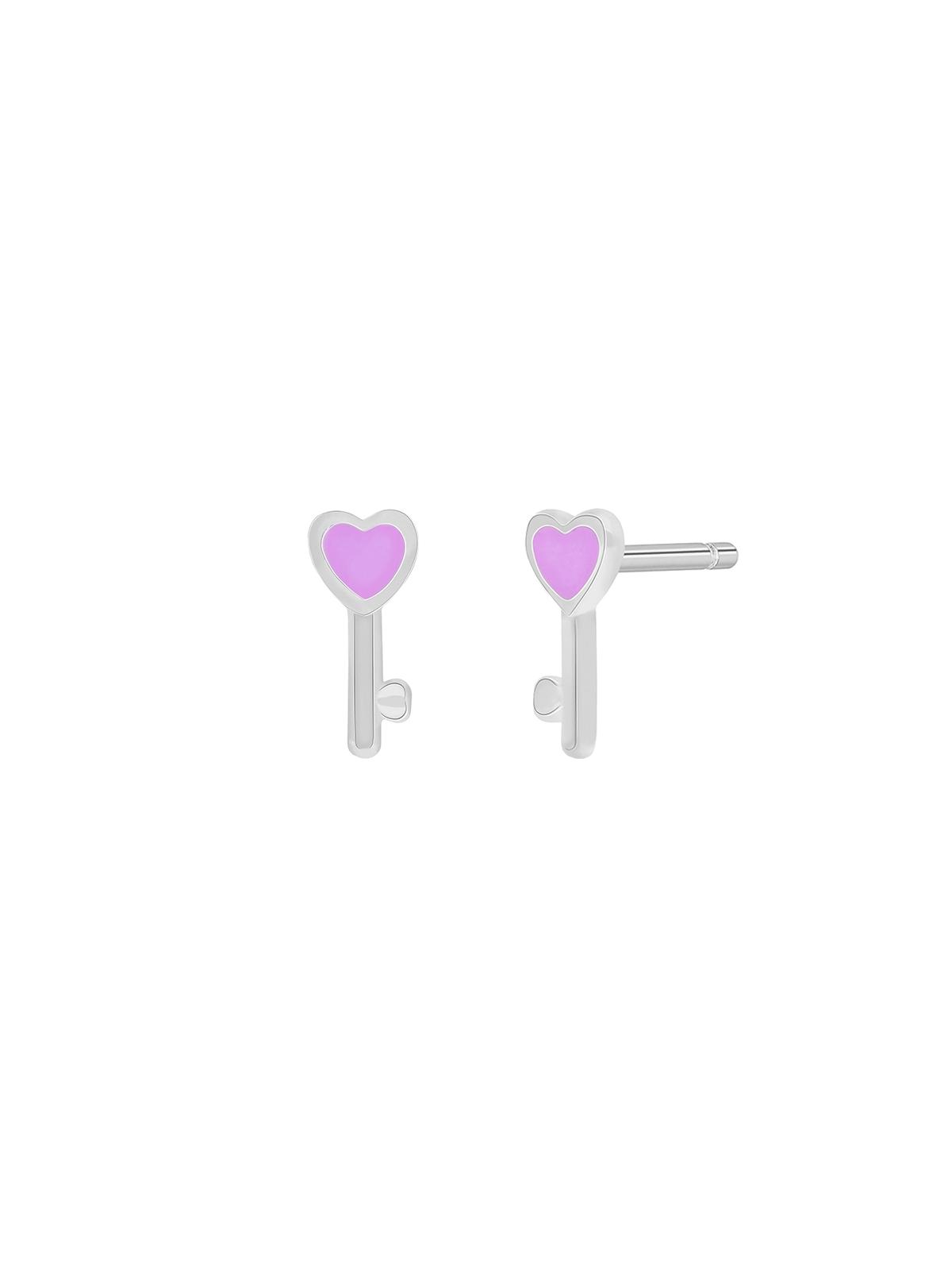 PENDIENTES MAREA PLATA DE LEY GIRLS LLAVE VIOLETA