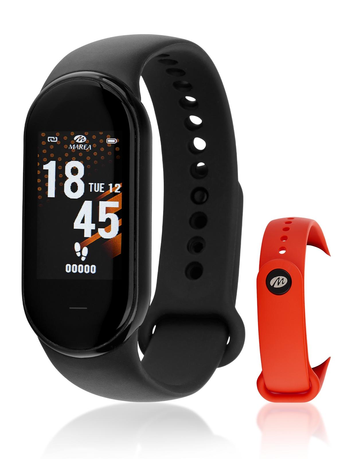 RELOJ MAREA SMARTBAND DOBLE CORREA NEGRA/ROJO