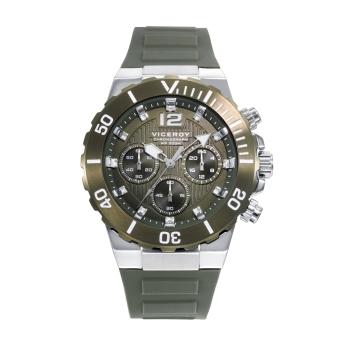 RELOJ VICEROY ACERO HOMBRE CRONO CORREA CAUCHO Y ESF VERDE