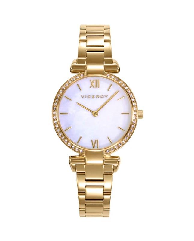 RELOJ VICEROY ACERO MUJER DORADO ESFERA NACAR BL PIEDRAS BL