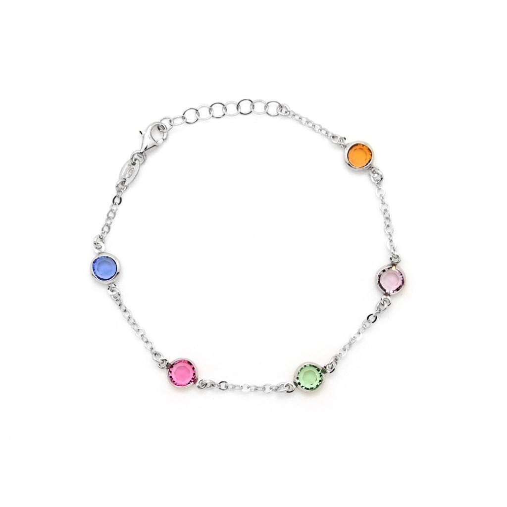 PULSERA VICTORIA CRUZ PLATA DE LEY MULTICOLOR RODIO