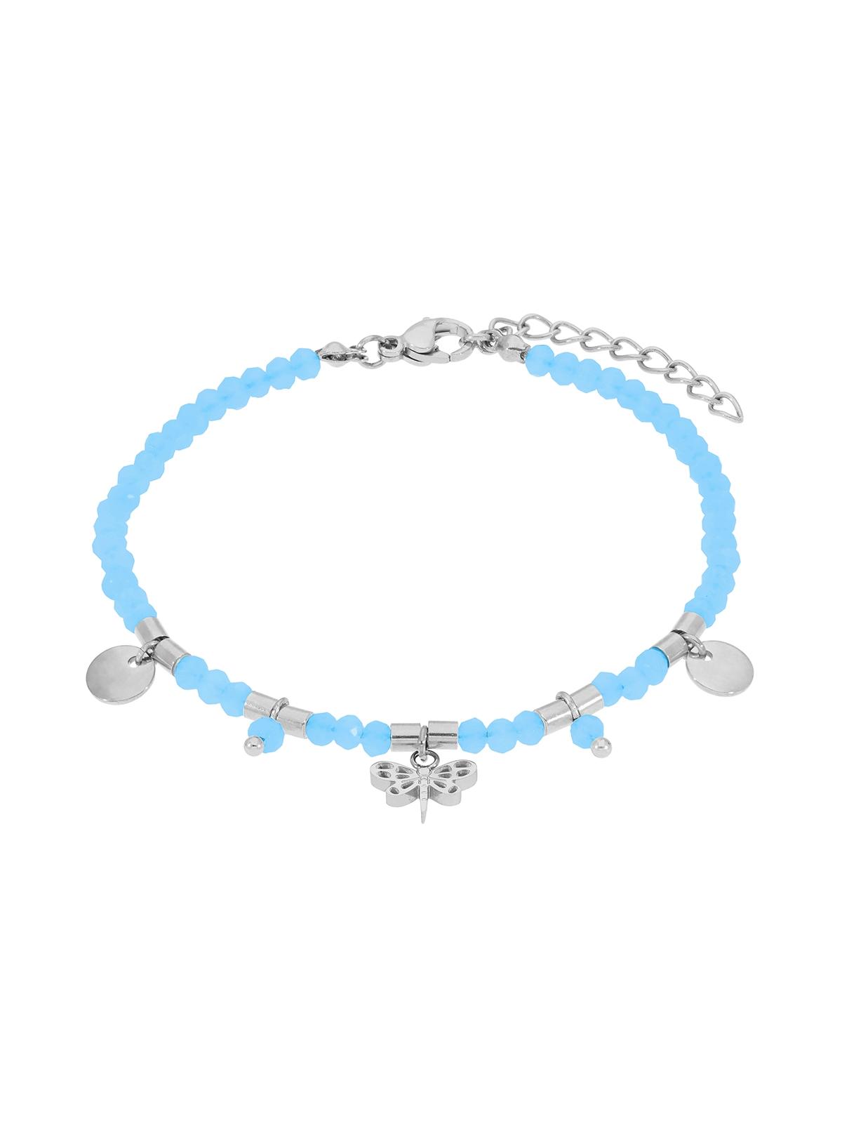 PULSERA ACERO MAREA JEWELS MUJER LIBELULA BOLITAS TURQUESA