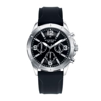 RELOJ VICEROY HOMBRE ACERO MULTIFUNCION CORREA CAUCHO Y ESF NEGRA