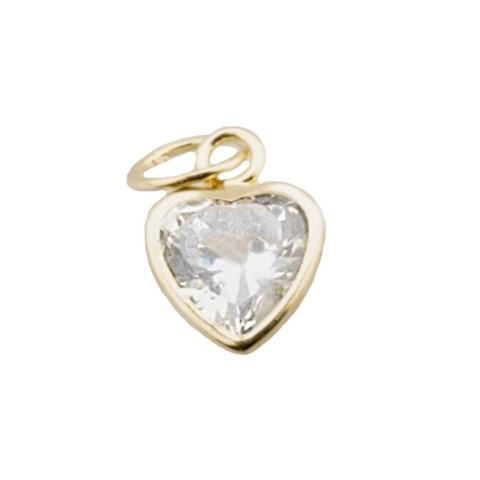 COLGANTE ORO 18K SILUETA CORAZON CIRCONITA 6X6