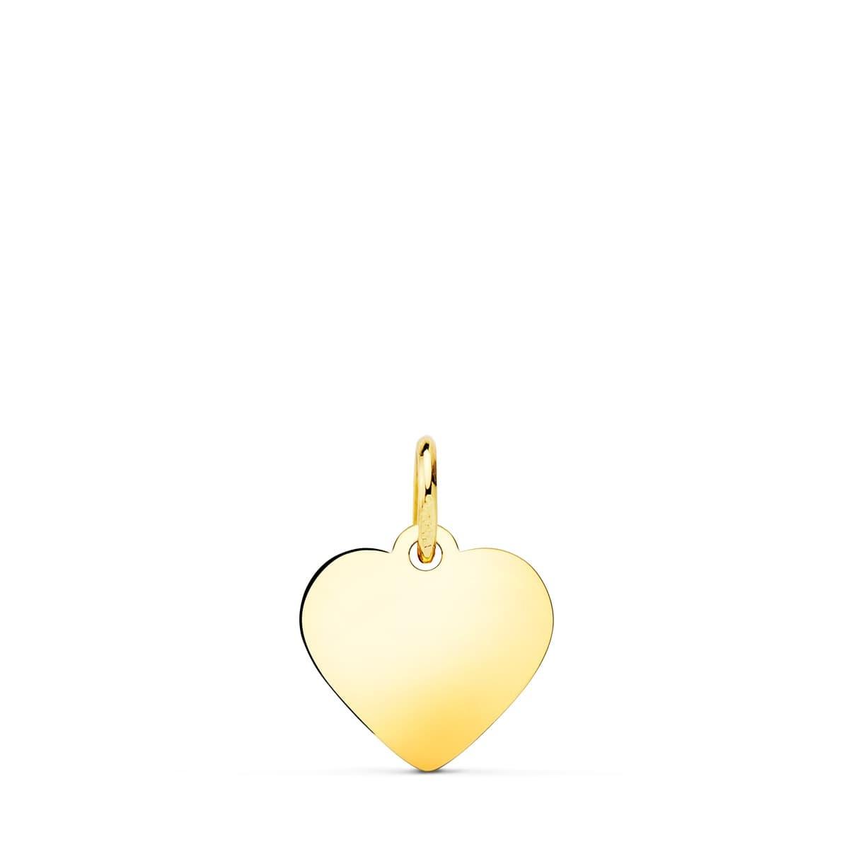 COLGANTE ORO 18K CORAZON MACIZO LISO 12MM