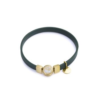 PULSERA VICEROY ACERO DORADA MUJER RECICLADO CORREA VERDE ARBOL VIDA