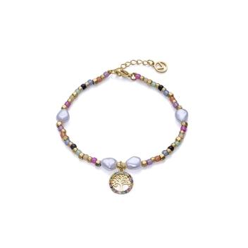 PULSERA VICEROY ACERO MUJER IP DORADO CRIS. Y PERL.