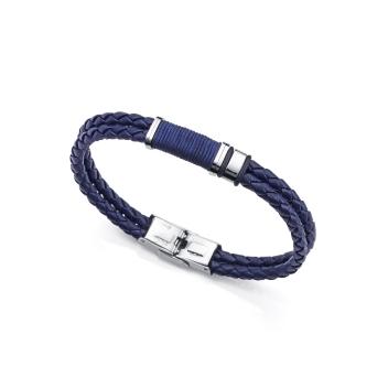PULSERA VICEROY HOMBRE ACERO Y CORDON AZUL