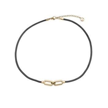 COLLAR VICEROY MUJER ACERO DORADO IP NEGRO